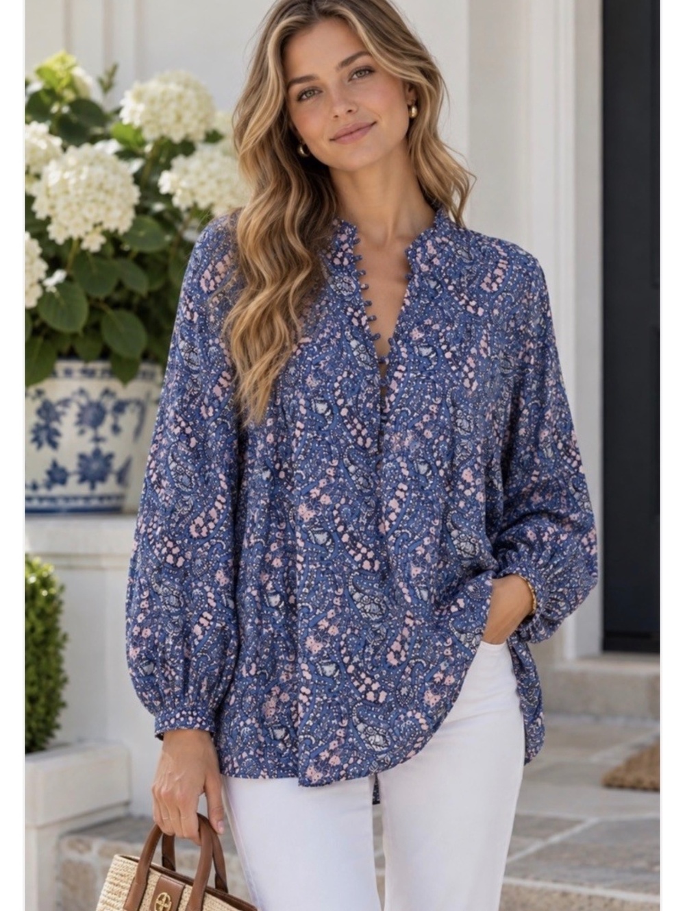J.Crew Liberty Fabric Bourton Bloom Button Front Ruffleneck Floral Popover 2X